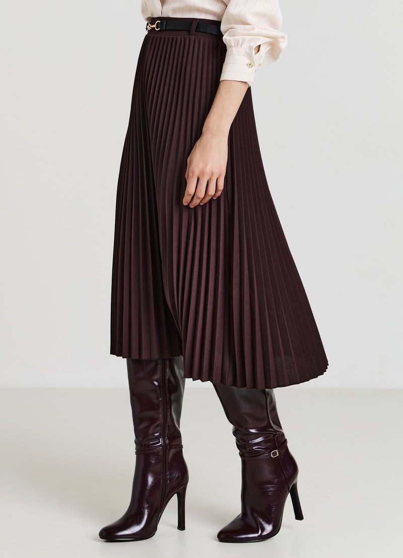 Calliope CON CINTURA - Faltenrock - marrone scuro