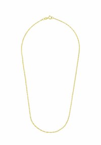 Gouden ketting met een delicate schakeldesign, voorzien van ovale schakels en een karabijnsluiting. Glad oppervlak over de gehele lengte.