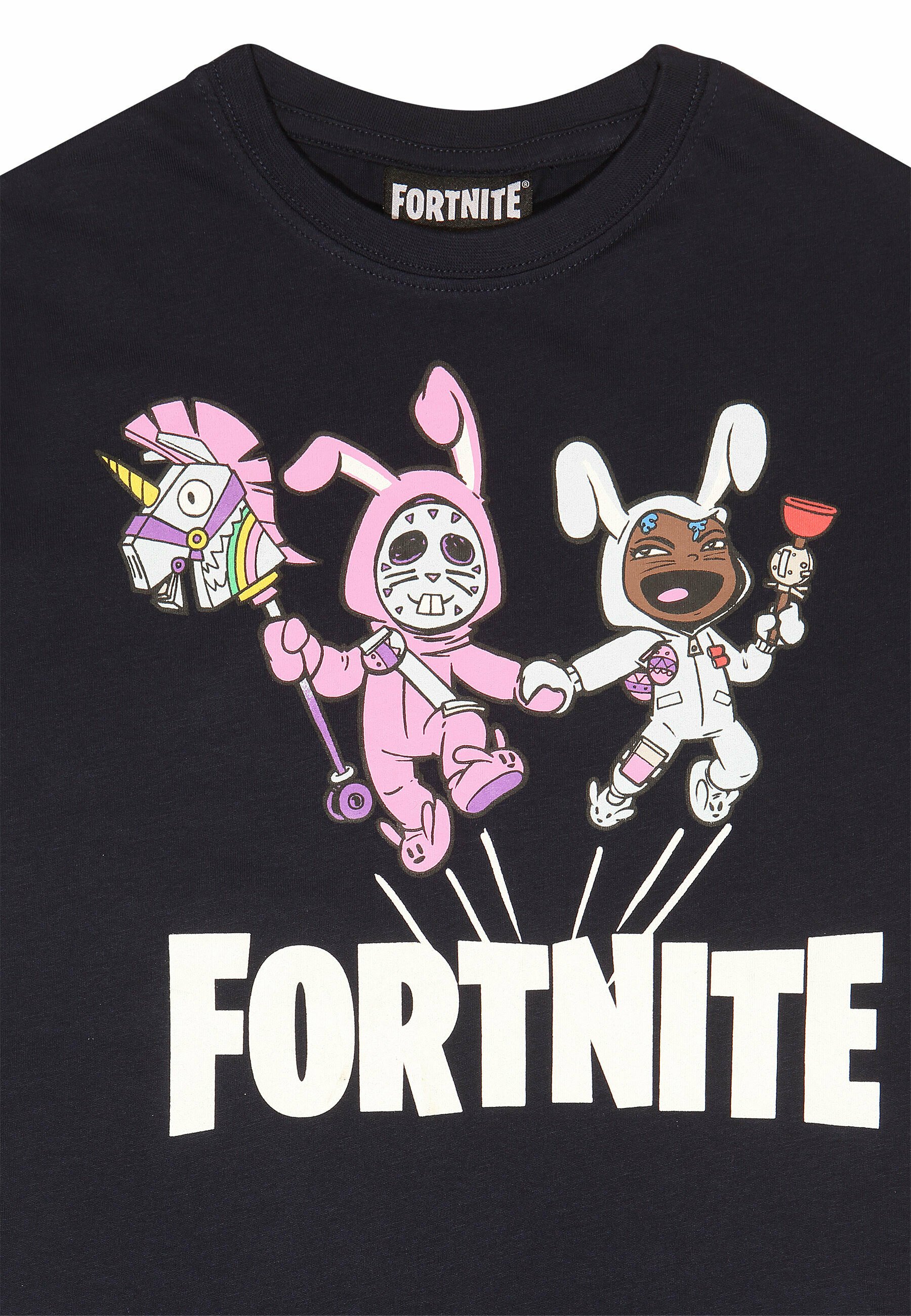 Popgear FORTNITE BUNNY TROUBLE BOYS - T-shirt print - navy/zwart - Zalando .nl