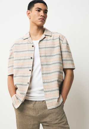 REGULAR FIT - TEXTURED STRIPE SHORT SLEEVE - Majica - neutral