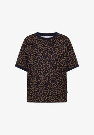Cecil, ROUND-NECK T-SHIRT WITH LEOPARD PRINT - T-shirt imprimé - creamy mocha