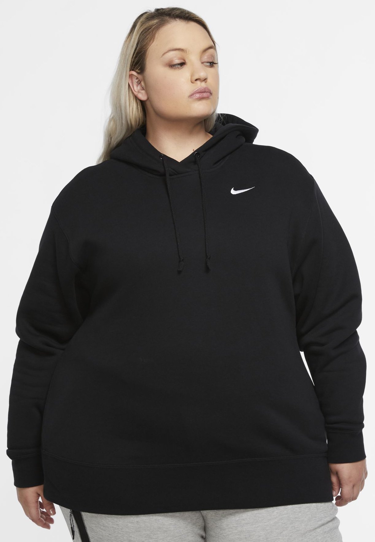 Nike Sportswear Grande Taille Fleece Jumper Black White Black Zalando Co Uk