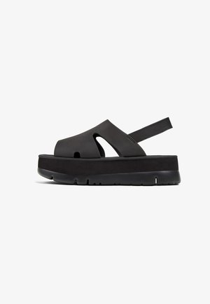 Sandalen met plateauzool - black