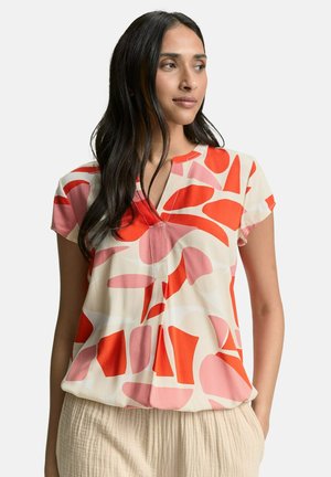TOM TAILOR Print T-shirt - red dots and shapes design