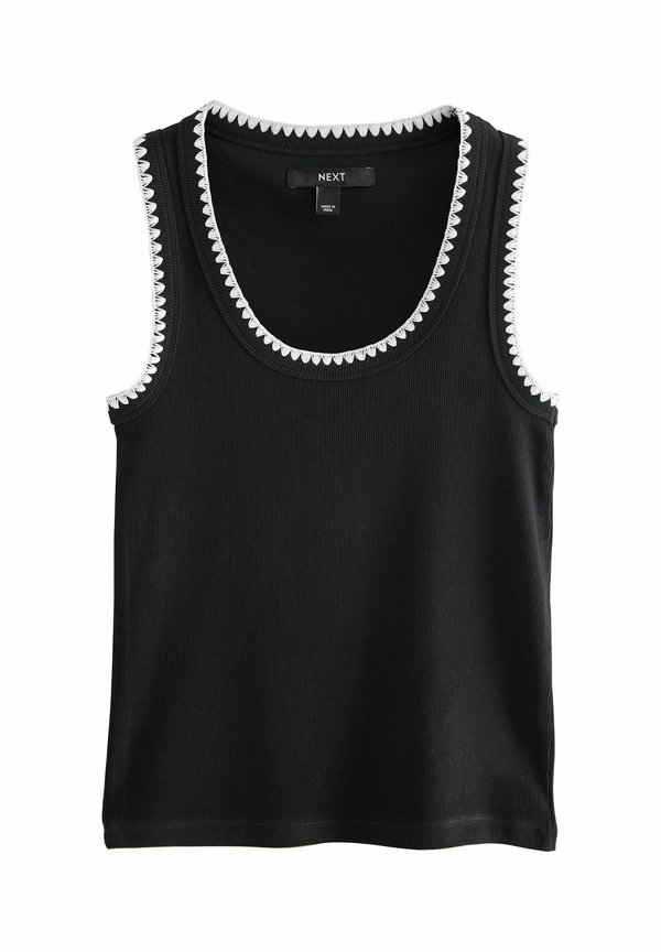 REGULAR FIT - CONTAST TRIM SCOOP NECK SLEEVELESS - Top