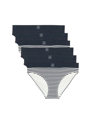 Set van vijf katoenen slips in marineblauw, met één gestreept ontwerp. Zachte textuur met logo op de tailleband, biedt een comfortabele pasvorm.