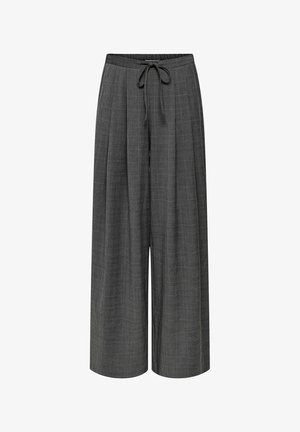 ONLY, WIDE-LEG TROUSERS ONLENIA WIDE LEG FIT WIDE-LEG TROUSERS - Pantalon classique - dark grey melange