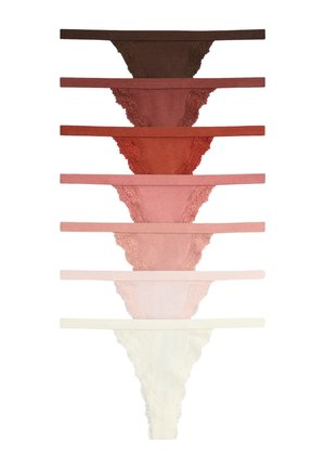 THE SET, 7 PACK - Tanga - rust brown blush pink