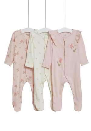 Marks & Spencer 3PK  BUNNY  FLORAL  - Grenouillère - pale pink mix