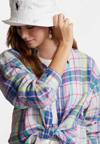 Polo Ralph Lauren RELAXED FIT LINEN SHIRT - Button-down blouse - pink/blue multi