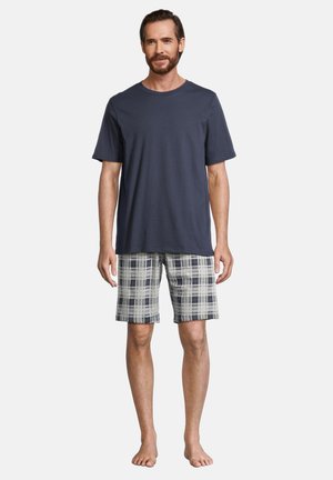 HOME SET - Pyjama - grau kariert blau