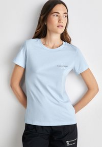 Calvin Klein Jeans MONOLOGO SLIM TEE 2 PACK - Navadna majica - keepsake blue/black