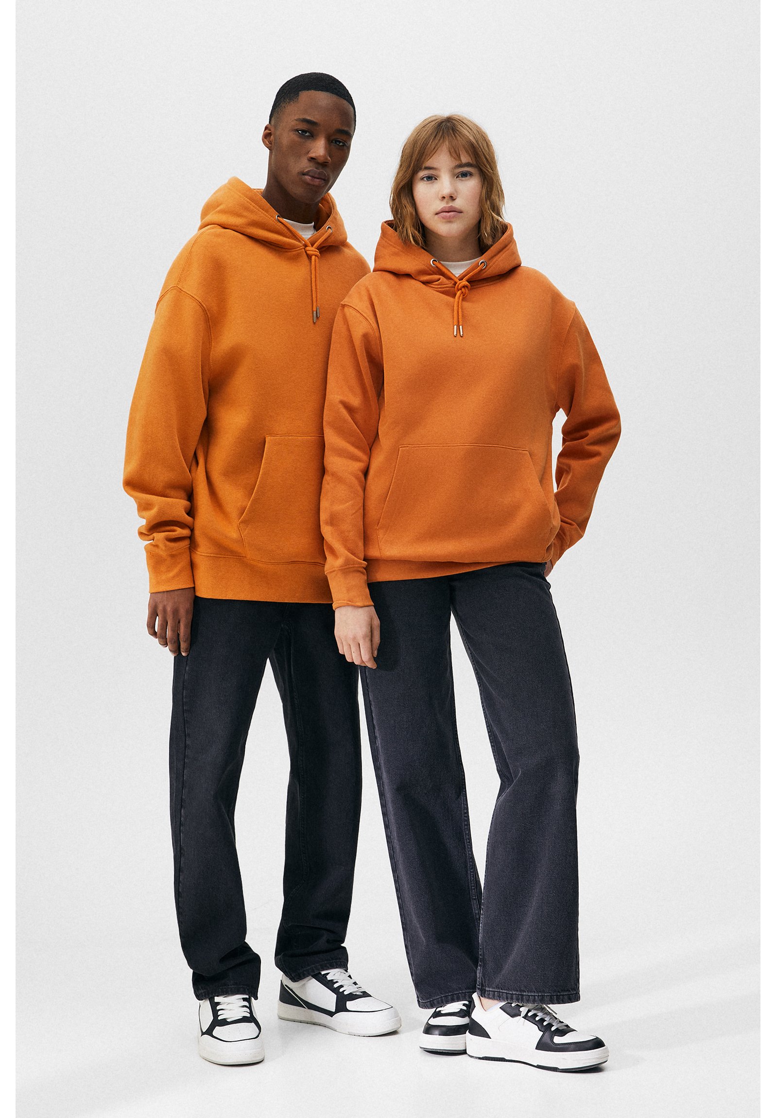 pull and bear orange hoodie