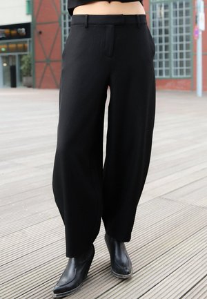 NA-KD MID WAIST BARREL LEG - Kelnės - black