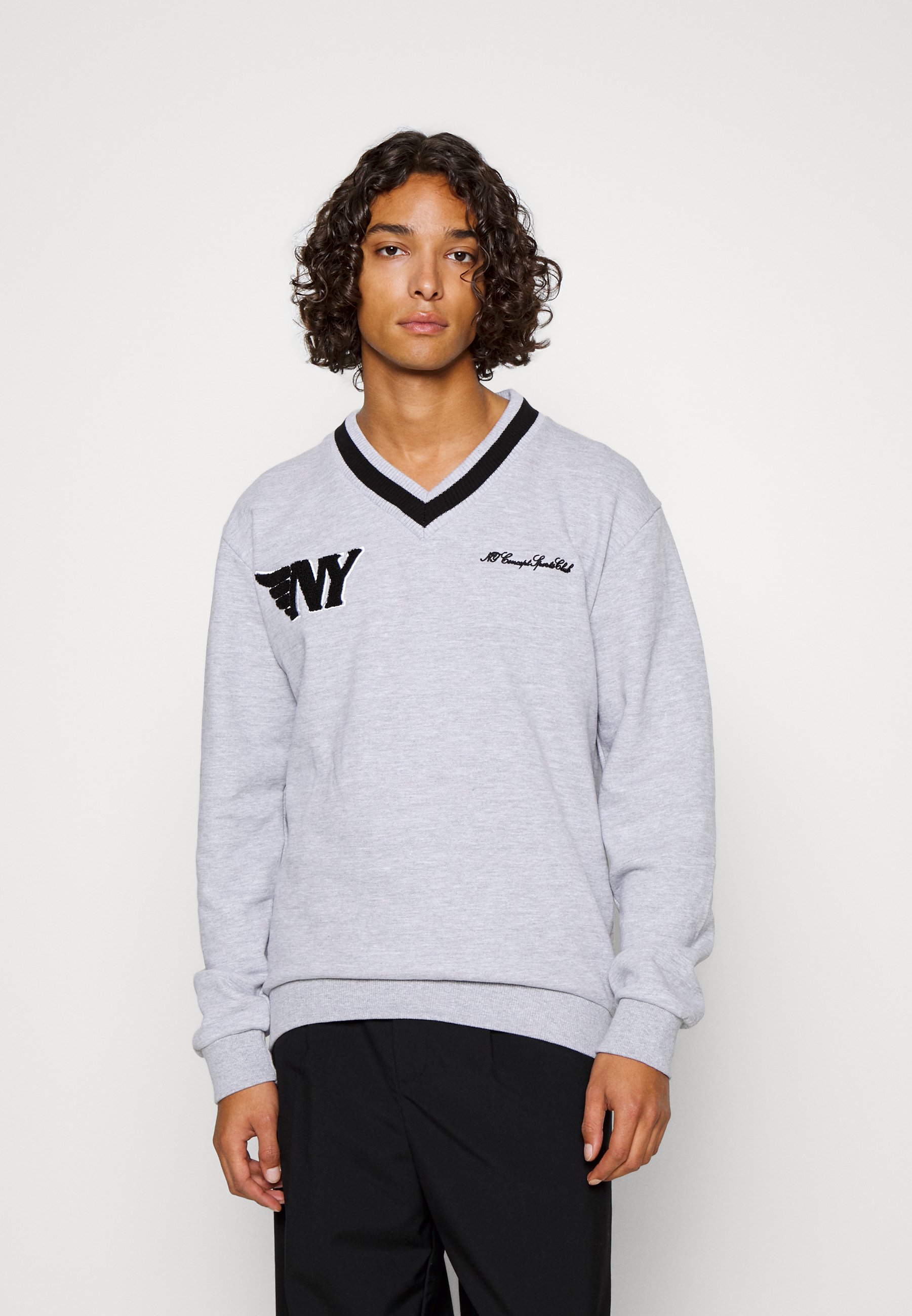 NY CONCEPT UNISEX SIGNATURE CREW - Zip-up sweatshirt - grey marl/grey -  Zalando.ie