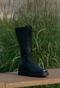 LEATHER - Bottes à plateau - black