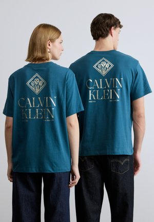 20S ROSES GRAPHIC TEE UNISEX - Tricou cu imprimeu - navy teal