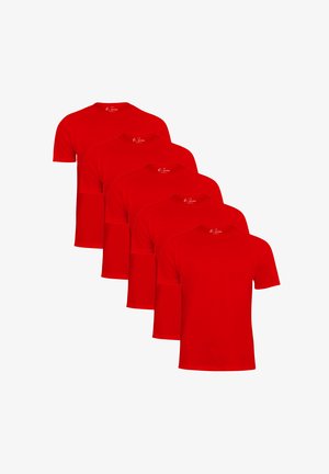Cotton Prime 5ER PACK O NECK TEE - T-Shirt basic - rot