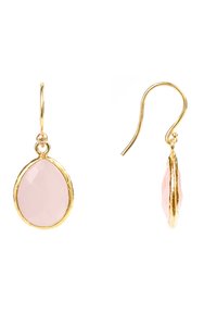 Latelita PETITE DROP EARRINGS ROSE QUARTZ GOLD - Örhänge - rose