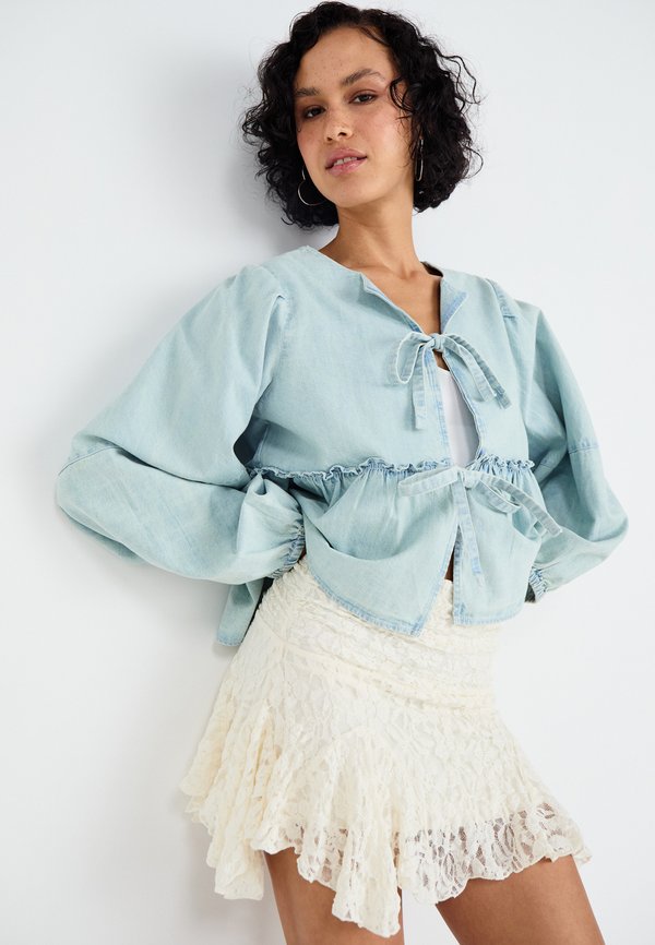 ASYMMETRIC SKIRT - Mini skirt - ecru