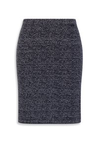 Gonna a matita in maglia grigio scuro con un motivo texturizzato sottile. Silhouette aderente, design a lunghezza media e senza chiusure o accenti visibili.