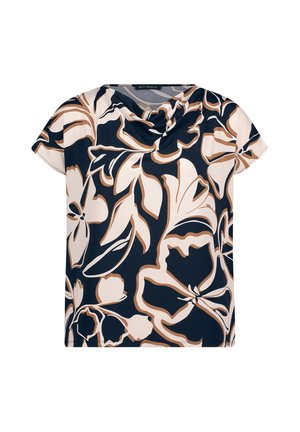 Betty Barclay, BETTY BARCLAY MIT WASSERFALLAUSSCHNITT PRINTSHIRT - T-shirt imprimé - dark blue brown