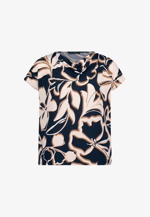 Betty Barclay, BETTY BARCLAY MIT WASSERFALLAUSSCHNITT PRINTSHIRT - T-shirt imprimé - dark blue brown