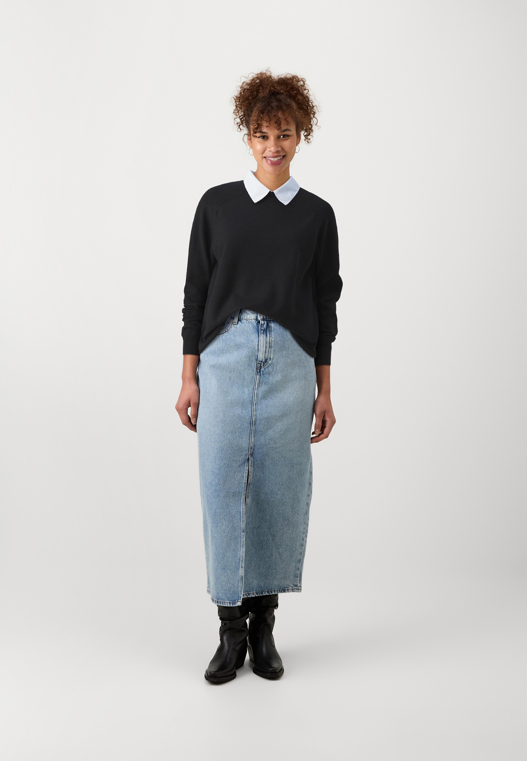 ONLY Tall ONLANGIE LIFE MIX COLLAR - Jumper - black - Zalando.co.uk