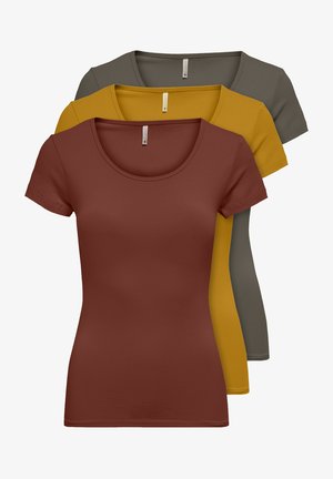 PACK OF 3 - T-Shirt basic - burnt/kala/gold