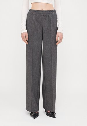 VMANNI WIDE PULL UP  - Trousers - black/white