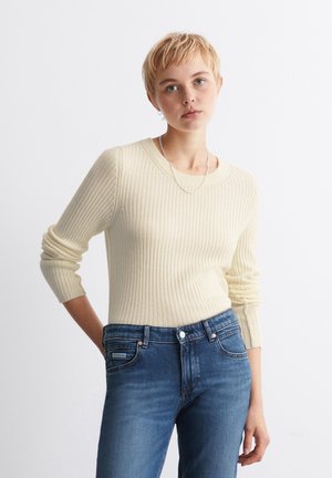 Marc O'Polo DENIM CREW NECK - Pulover - white blush