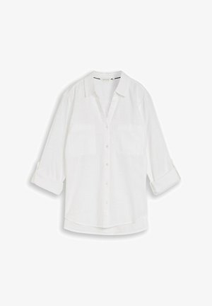 TOM TAILOR, BLOUSE WITH SLUB STRUCTURE - Chemisier - white