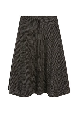 Massimo Dutti GINGHAM - Áčková sukně - black