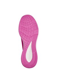 Rosa Gummisohle mit strukturiertem Grip-Muster, ausgestattet mit einer weißen Schaumzwischensohle. Konturierte Form mit definiertem Profil für bessere Traktion.