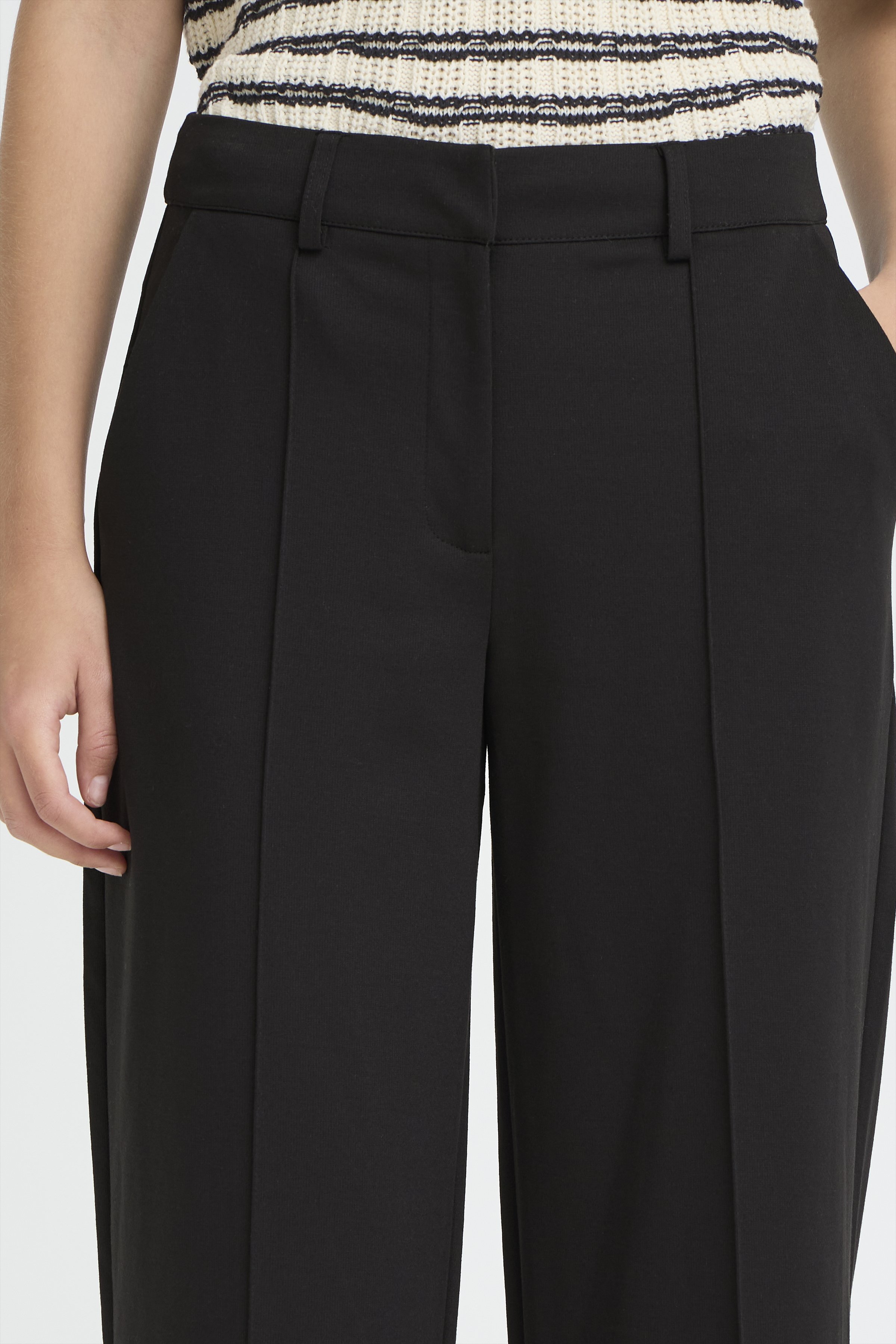 ICHI IHKATE SUS OFFICE WIDE PA - Broek - black/zwart - Zalando.nl