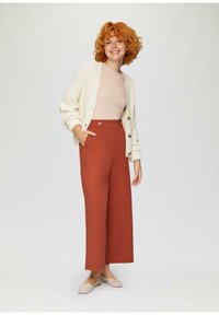 QS CULOTTE AUS INTERLOCK - Pantaloni - rostrot