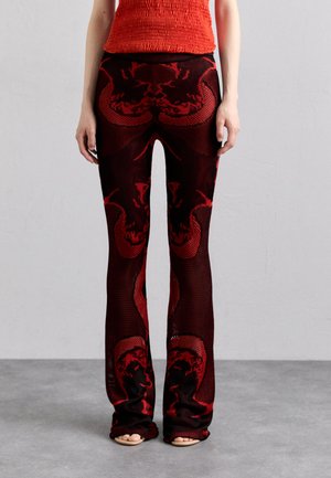 TROUSERS - Trousers - black/red