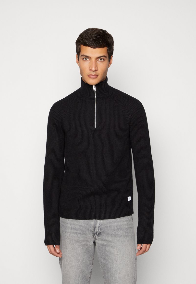 Jack & Jones JJPANNEL HALF ZIP Jersey de punto black/negro Zalando.es