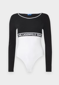 BLOCKED BODY - Maglietta a manica lunga - black/white
