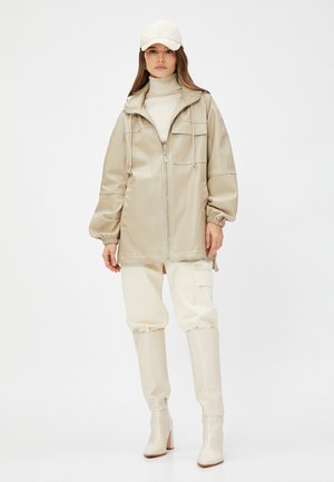 HOODED DETAIL RAIN - Cappotto corto - brown