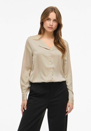 VIELLETTE V-NECK L/S - NOOS - Camicetta - cement