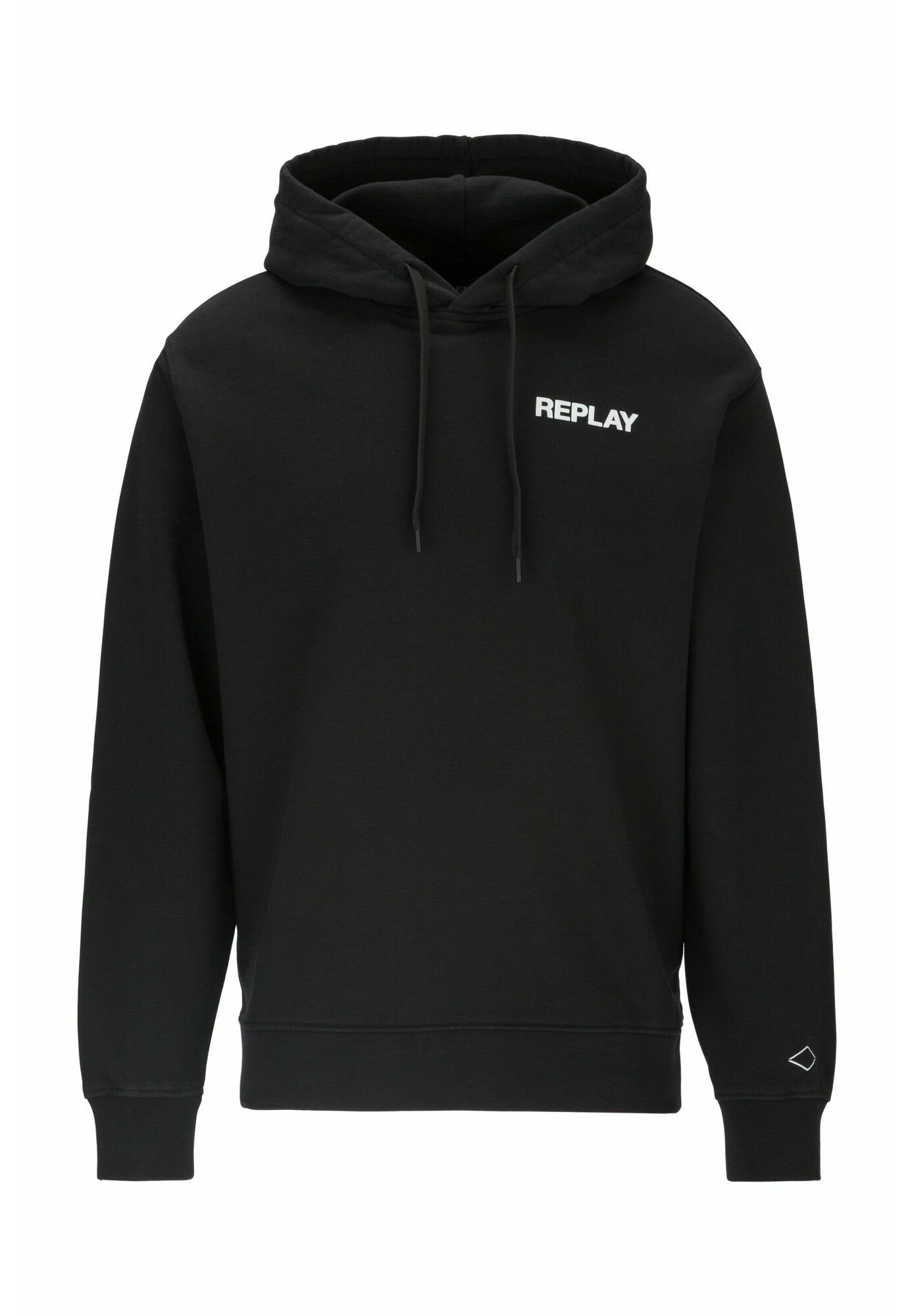 Replay MIT LOGOPRINT Felpa con cappuccio black/nero