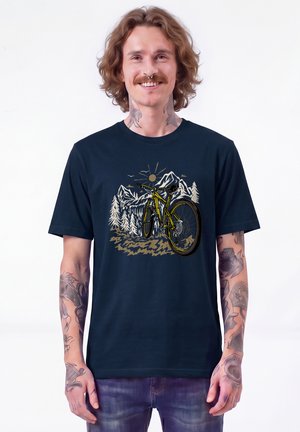 watapparel, MOUNTAINBIKE UND BERGE UNISEX - T-shirt imprimé - french navy