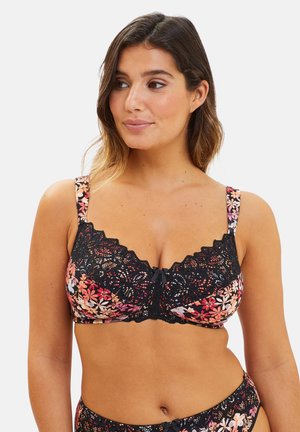 Soutien-gorge à armatures - imprimé floral noir