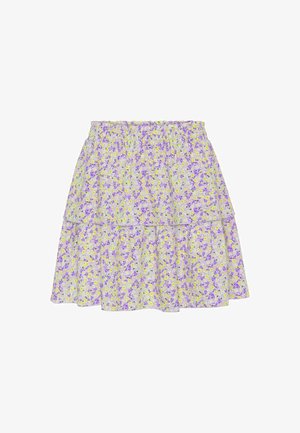 AMERICANDREAMS, SALLY SHORT SKIRT - sukňa v tvare A - lilac yellow flower