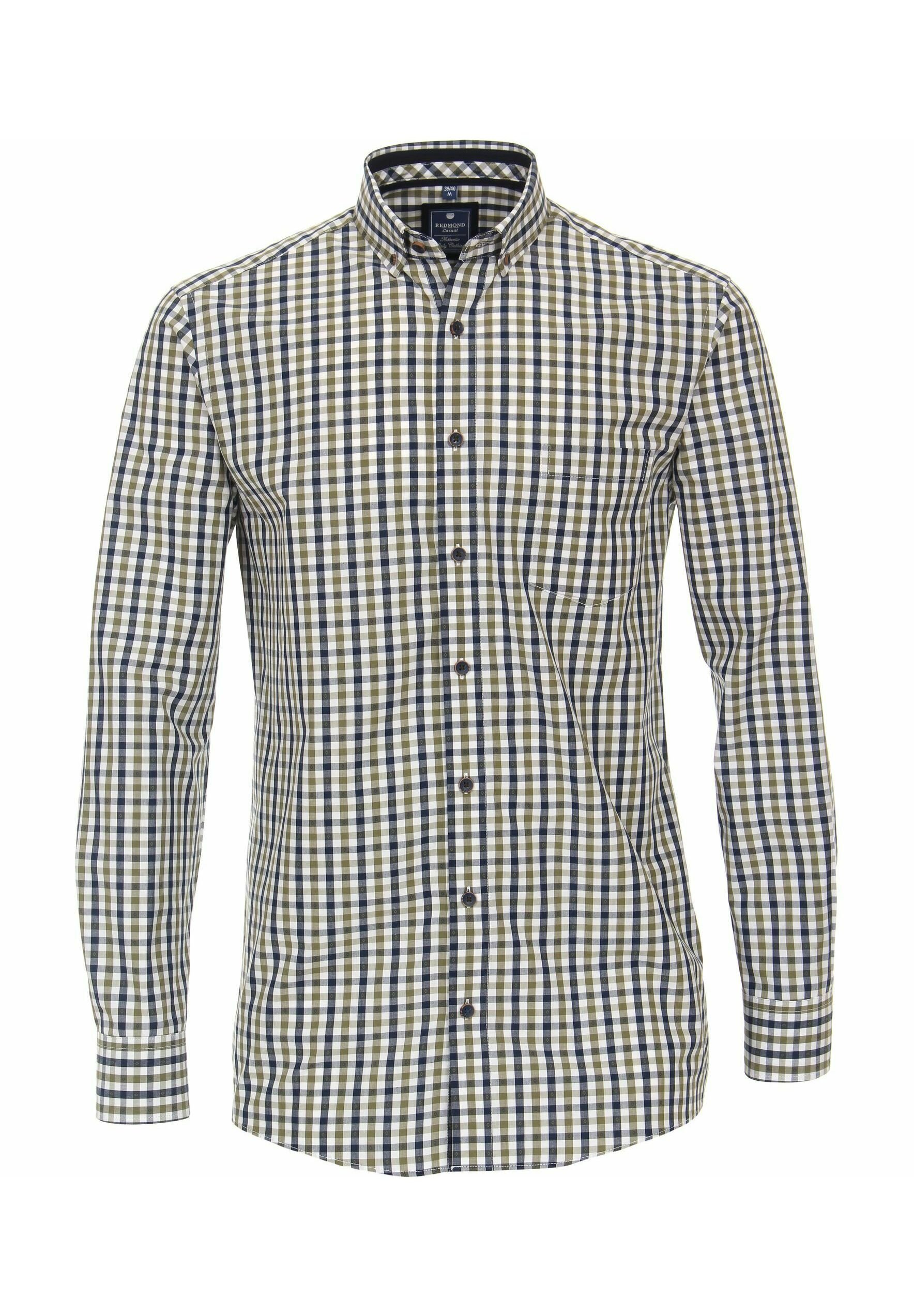 Redmond Comfort Fit Herrenhemd Langarm - 100% Baumwolle Print Design