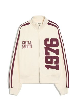 Bershka ZIP-UP AND PATCHES - SWEATSHIRT - Mikina so zipsom - beige