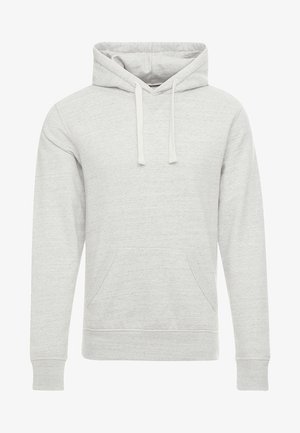 Jasnoszara bluza z kapturem, wykonana z miękkiego materiału. Posiada przednią kieszeń typu kangur, sznurek do regulacji kaptura oraz ściągacze na mankietach, charakteryzuje się luźnym krojem.