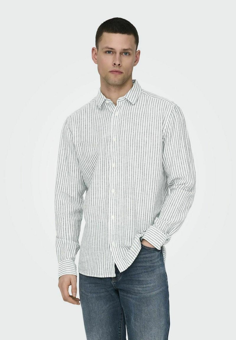 Only & Sons ONSCAIDEN STRIPE SHIRT - Camicia - dark green