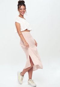 Herita PRINTED LONG SLIT - A-snit nederdel - white